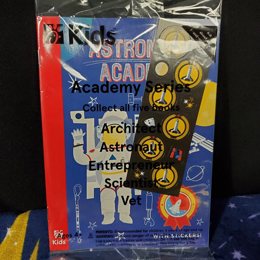 Chick-Fil-A Kids Meal Toy Book Usborne Astronaut Academy w Stickers Car Trip NEW