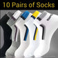 10 Pairs Men / Women Sport Stripe Cotton Bamboo Socks Ankle Low Cut Nonslip Pack