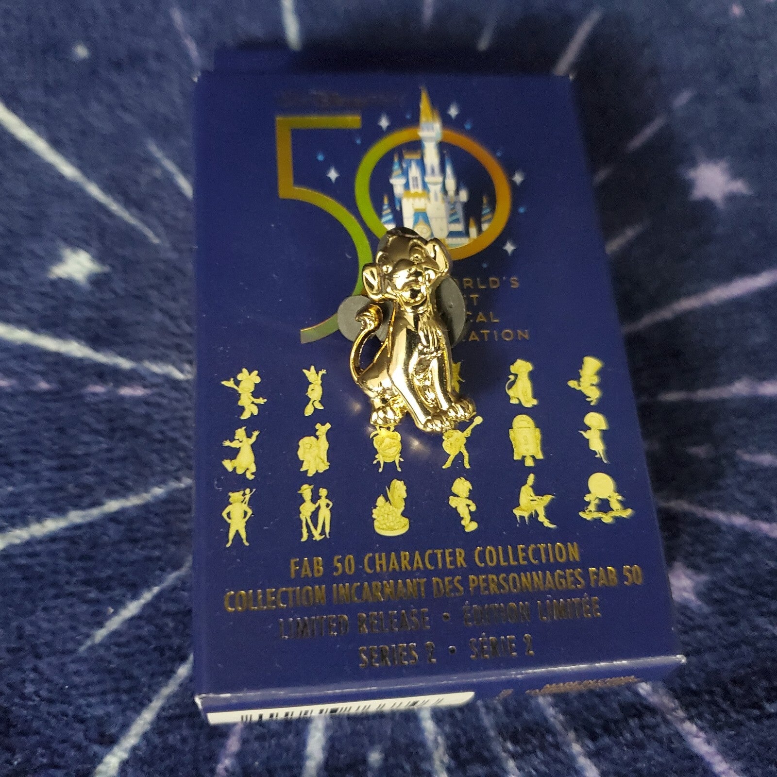 *Simba Pin* 2022 Walt Disney World 50th Anniv Fab 50 Gold Tiny Mystery Lion King