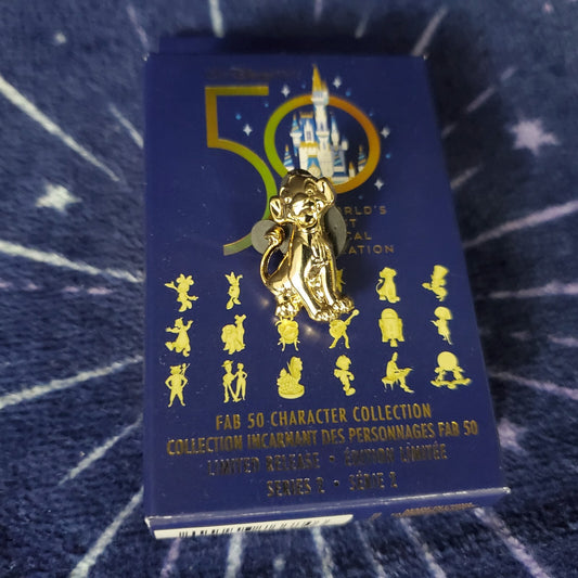 *Simba Pin* 2022 Walt Disney World 50th Anniv Fab 50 Gold Tiny Mystery Lion King