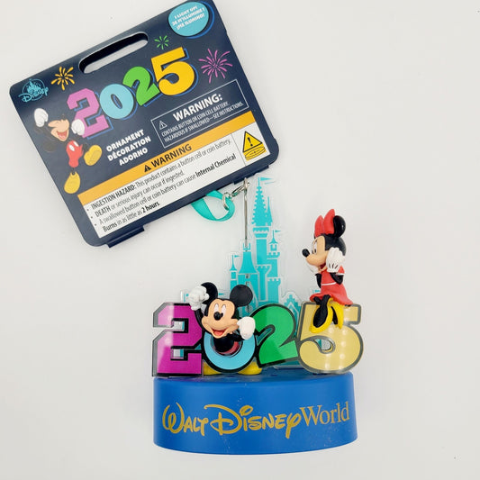 Walt Disney World Parks 2025 Mickey Minnie Mouse Castle Light-Up Ornament NEW