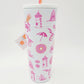RARE Dunkin’ Donuts Coffee Summer 2026 TUMBLER White w/Straw Pink Crab Shark NWT