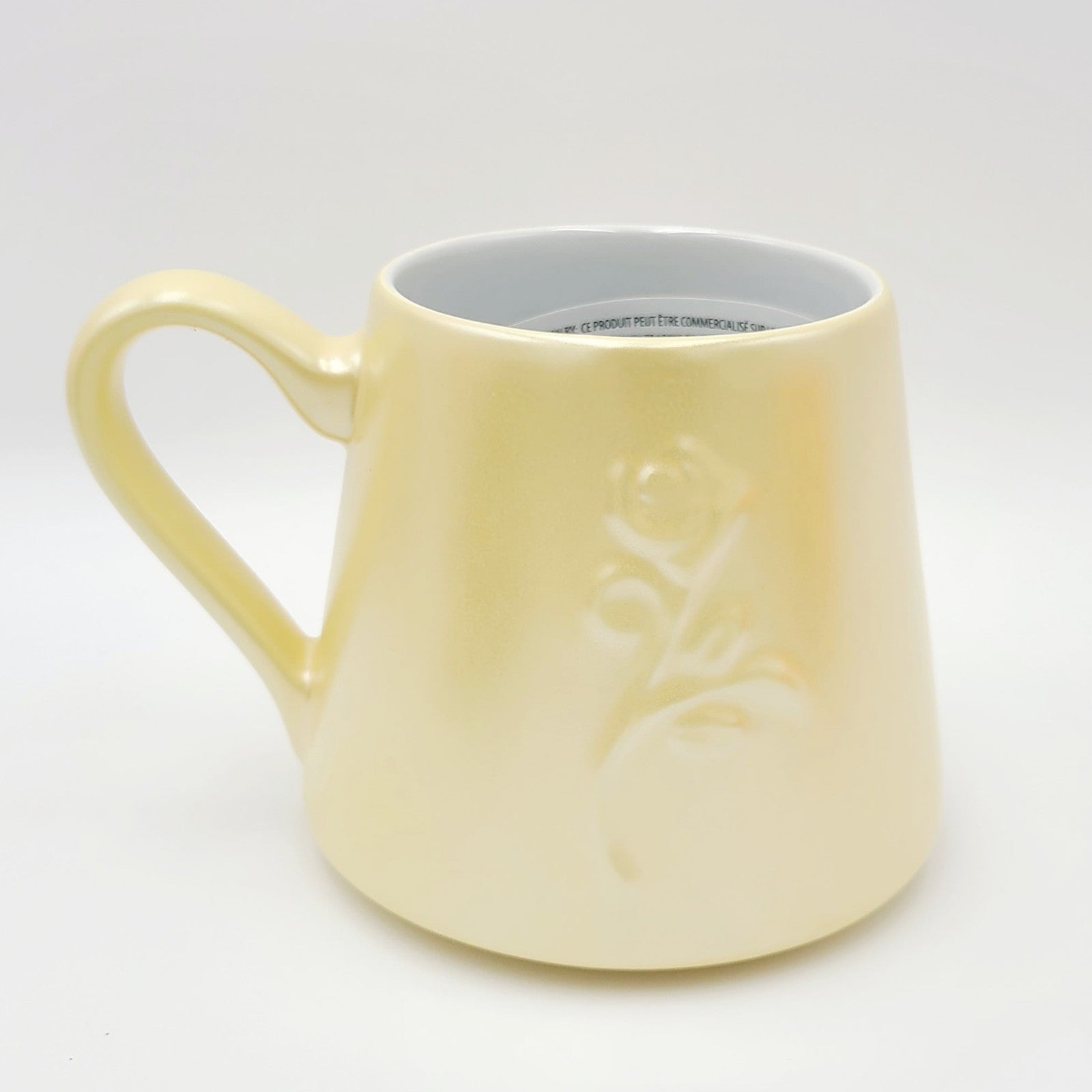 Disney Parks Beauty &the Beast Belle Found Within Coffee Yellow Pearlescent Mug 