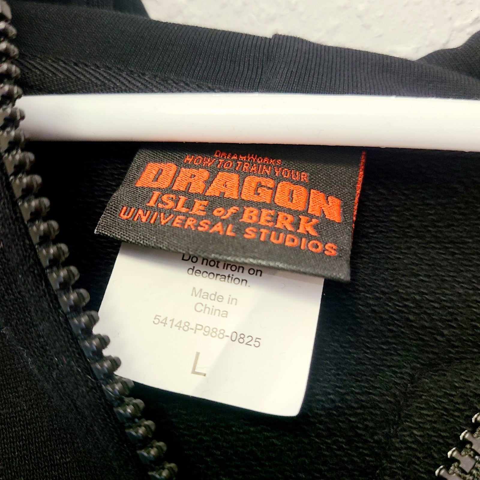 LARGE Universal Epic How Train Dragon Toothless Zipper Hoodie Hooded Sweatshirt