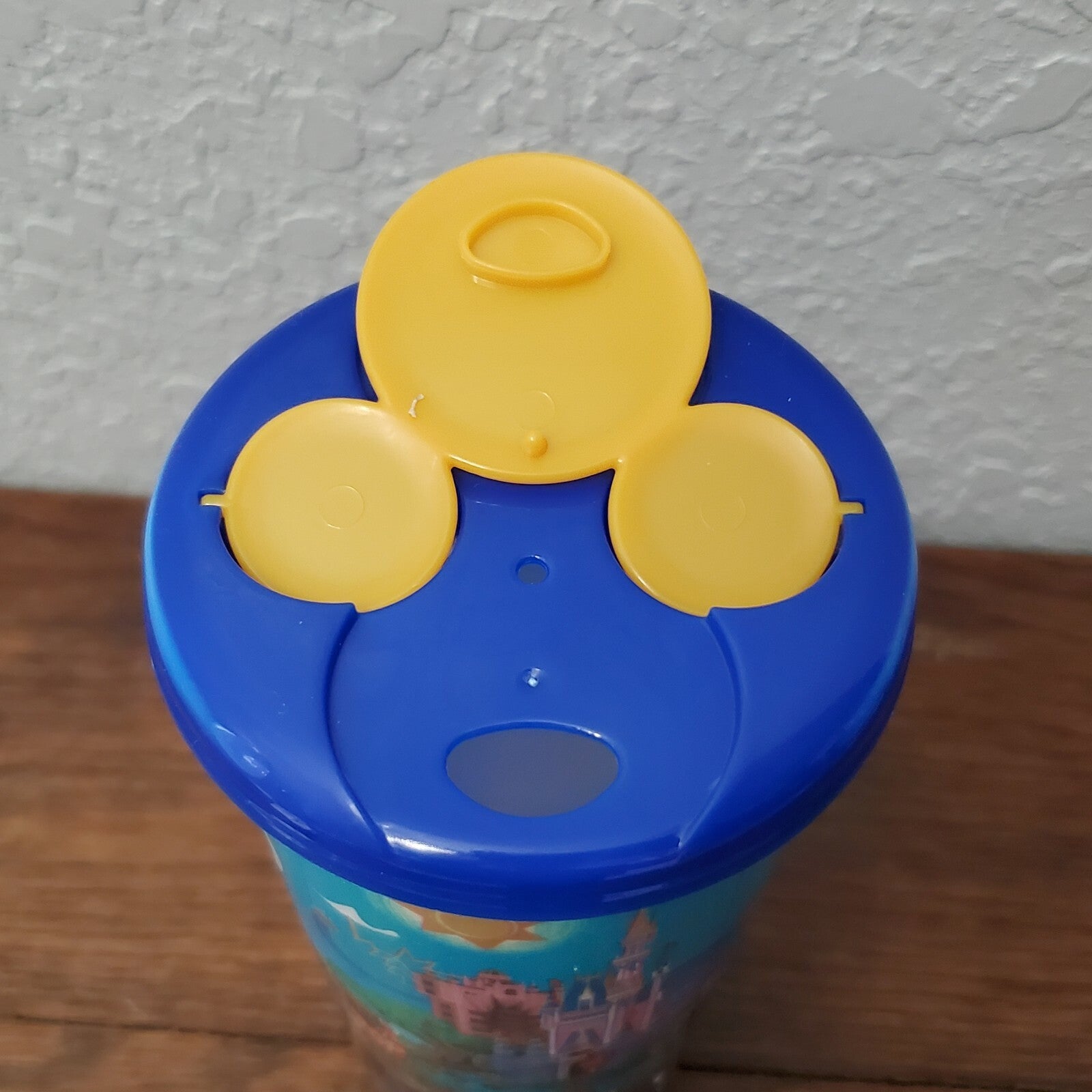 Disney Parks WDW 50th Anniversary Resort Refillable Mug Blue Lid Mickey Minnie 