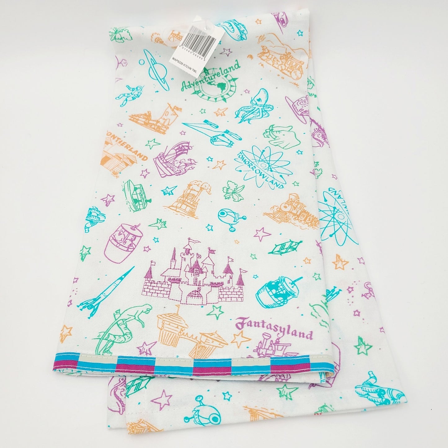 2026 Disney Parks Vintage Park Maps & Brochure Icons Kitchen Tea Dish Towel New