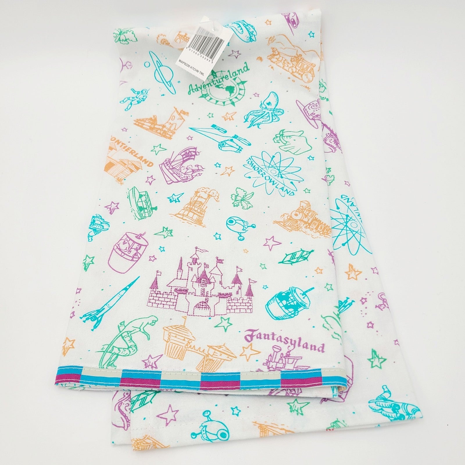 2026 Disney Parks Vintage Park Maps & Brochure Icons Kitchen Tea Dish Towel New