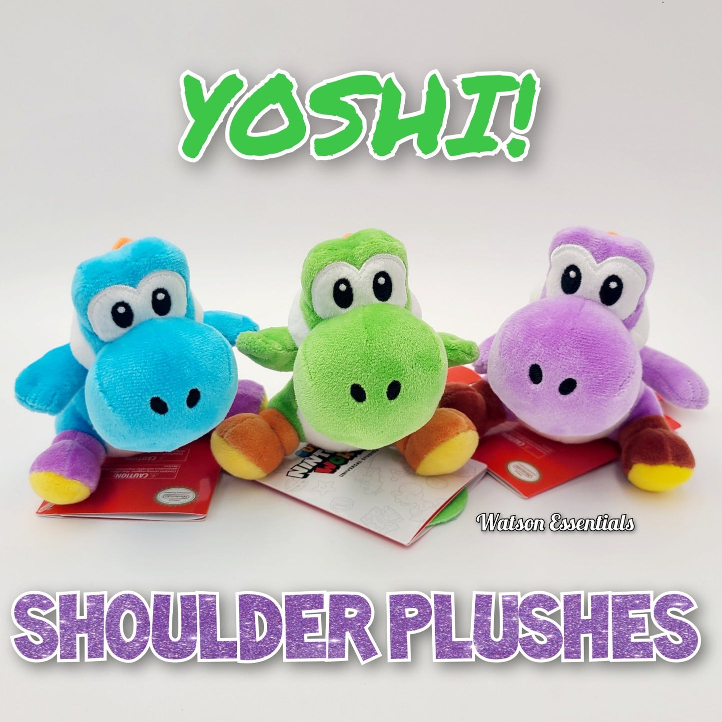 Set of 3 EPIC Universal Studios Super Nintendo World Yoshi Shoulder Magnet Plush
