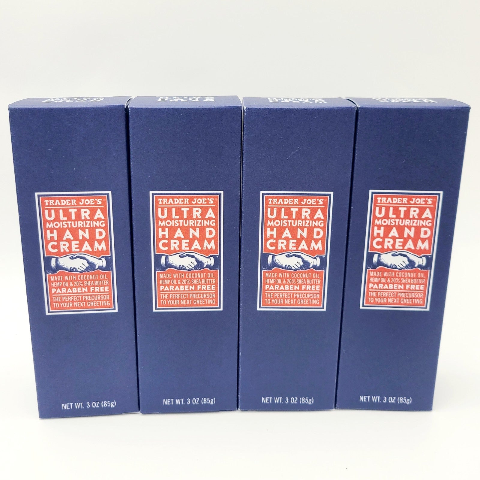 *Set of 4* Trader Joe's Ultra Moisturizing Hand Cream 3 oz each Coconut Hemp Oil