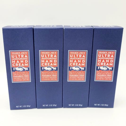 *Set of 4* Trader Joe's Ultra Moisturizing Hand Cream 3 oz each Coconut Hemp Oil