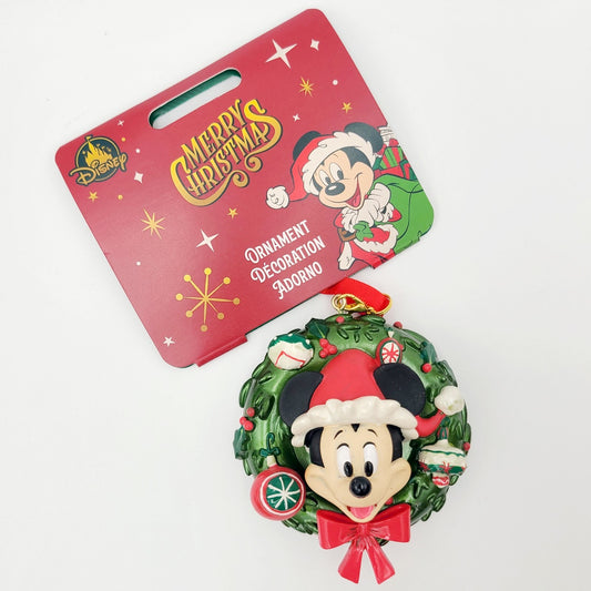 NEW Disney Parks 2025 Merry Christmas 3D Ornament Santa Mickey Mouse Wreath