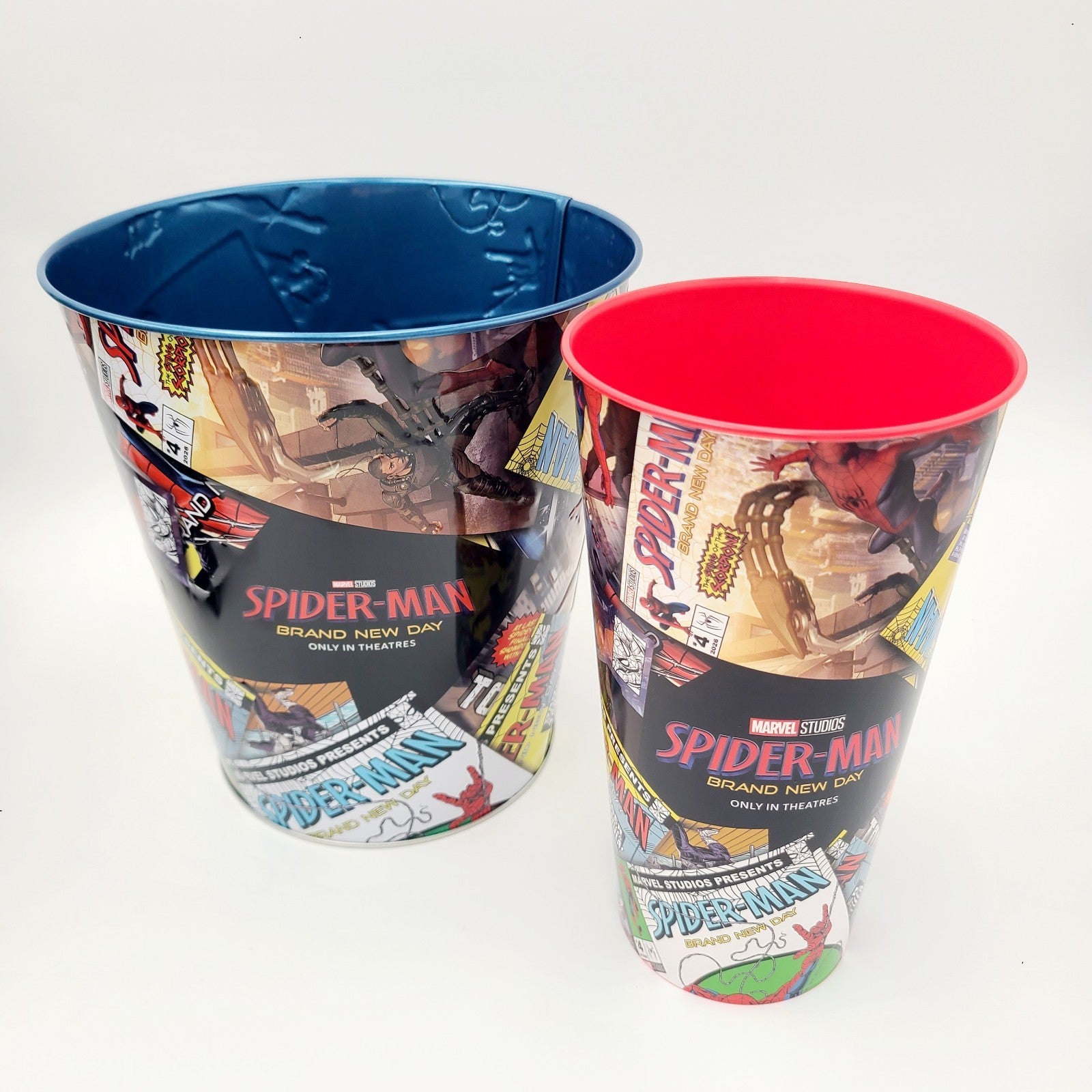 Spider-Man Brand New Day Comic Book Art Tin Popcorn Bucket & Cup Combo Cinemark