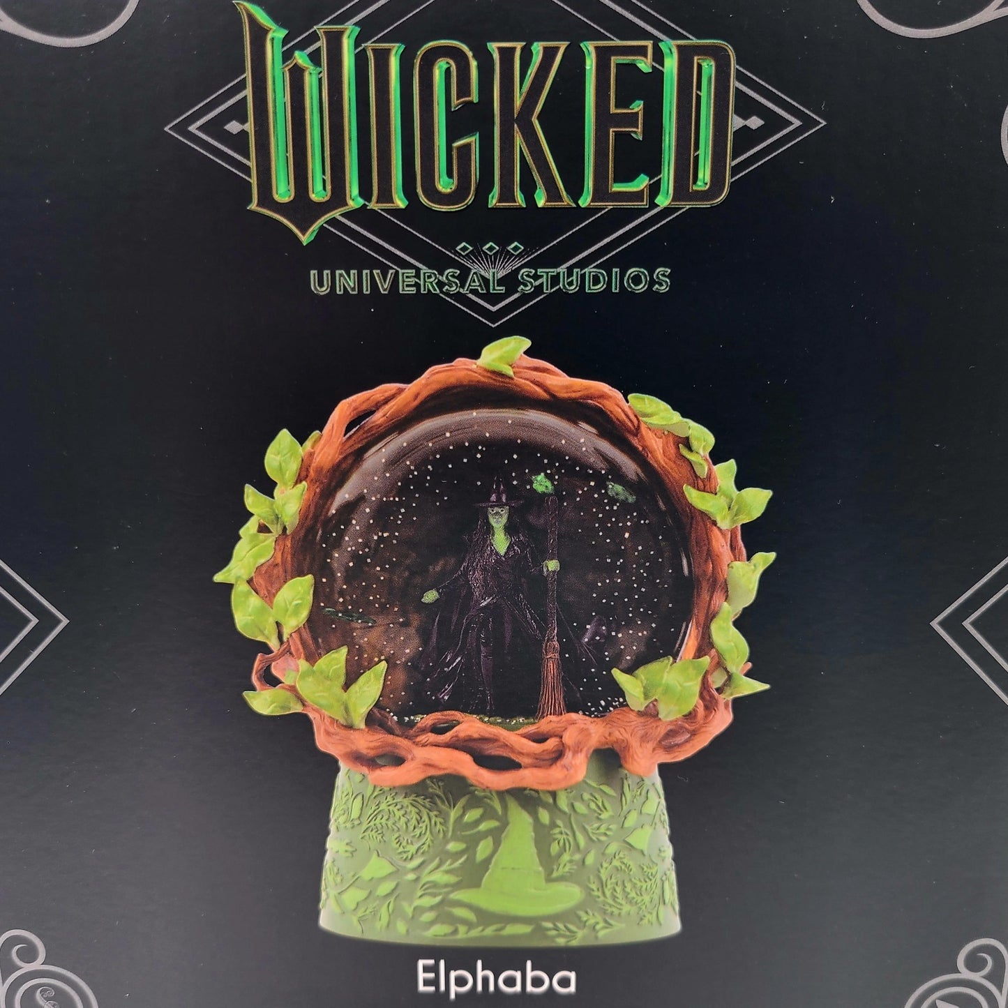 Universal Studio Wicked For Good Elphaba Defy Gravity Music Box Snow Water Globe