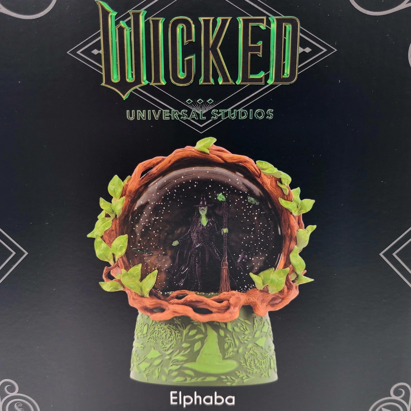 Universal Studio Wicked For Good Elphaba Defy Gravity Music Box Snow Water Globe