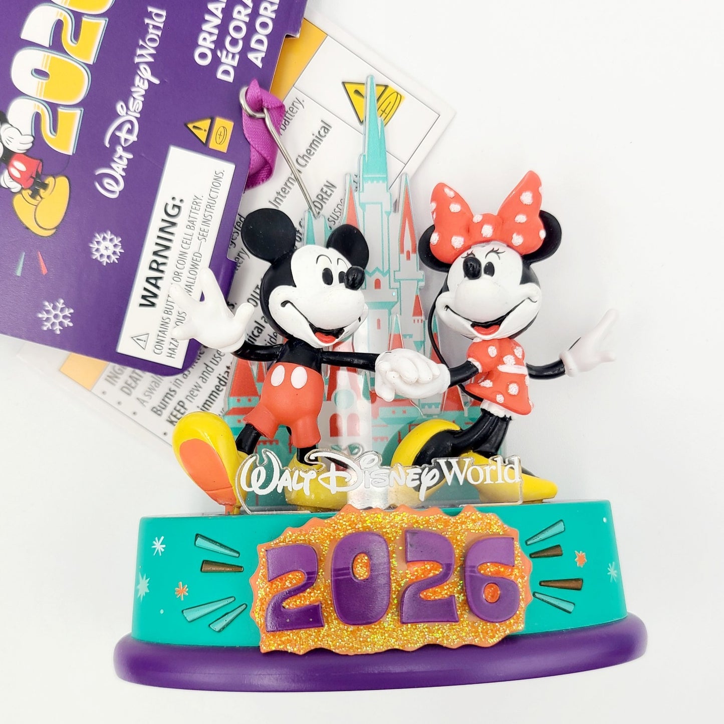2026 Walt Disney World Parks Mickey Minnie Mouse Castle Christmas Dated Ornament