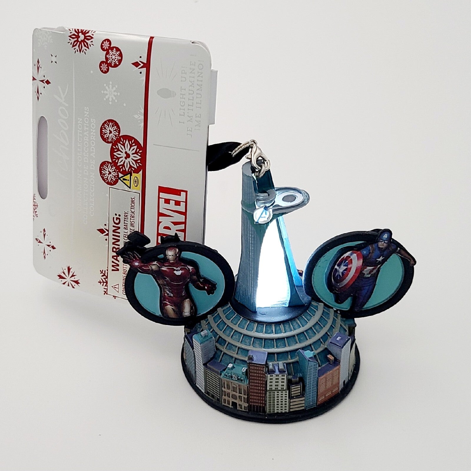 Disney Parks Marvel Avengers Iron Man Captain America Ear Hat Christmas Ornament