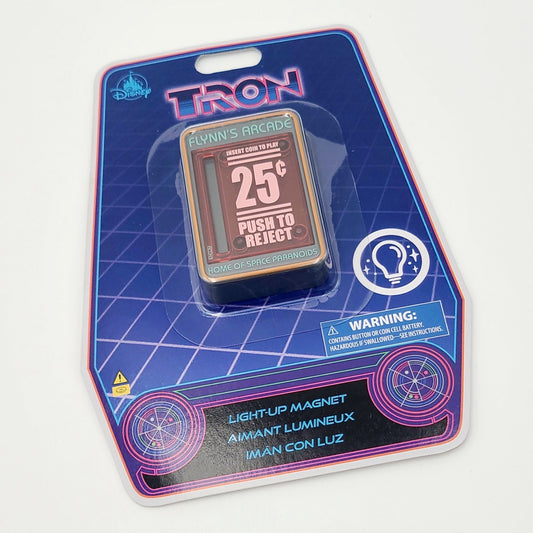 NEW Disney Parks TRON FLYNN'S ARCADE Game Insert Coin LIGHT-UP Magnet Lightcycle