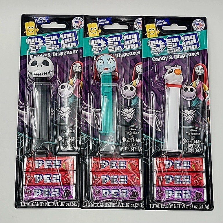 2025 The Nightmare Before Christmas PEZ Dispensers Features Jack Sally & Zero