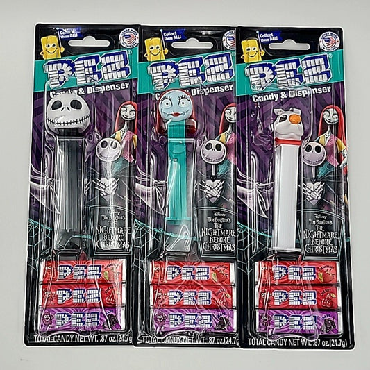2025 The Nightmare Before Christmas PEZ Dispensers Features Jack Sally & Zero