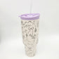 Disney Parks Princess Travel Tumbler Belle Ariel Castle Slipper W/ Straw 40 OZ.