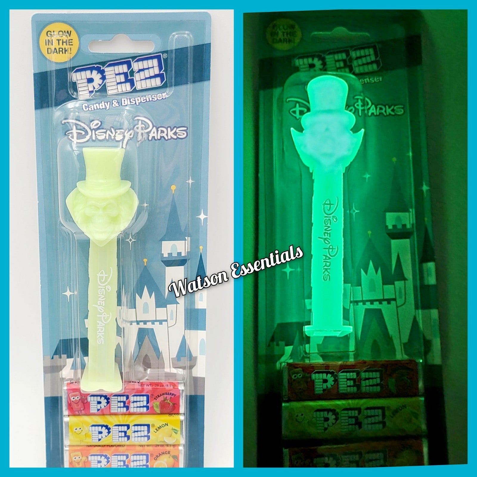 2025 Disney Parks Pez Candy Dispenser Haunted Mansion Hatbox Ghost Glow In Dark