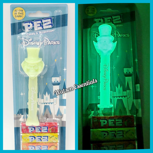 2025 Disney Parks Pez Candy Dispenser Haunted Mansion Hatbox Ghost Glow In Dark