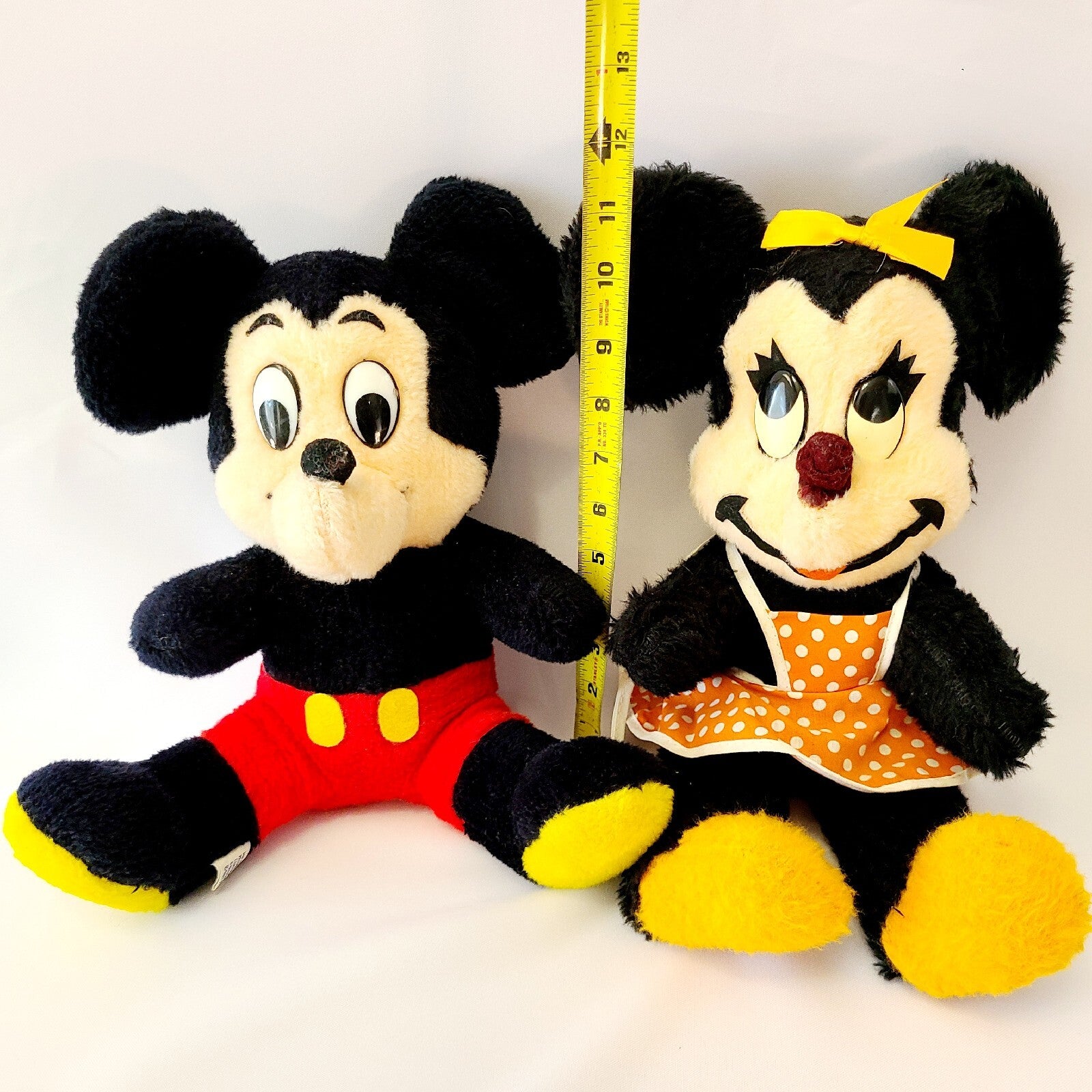 Vintage Mickey & Minnie Mouse Plush Set Walt Disney Prod. Plush California Toy