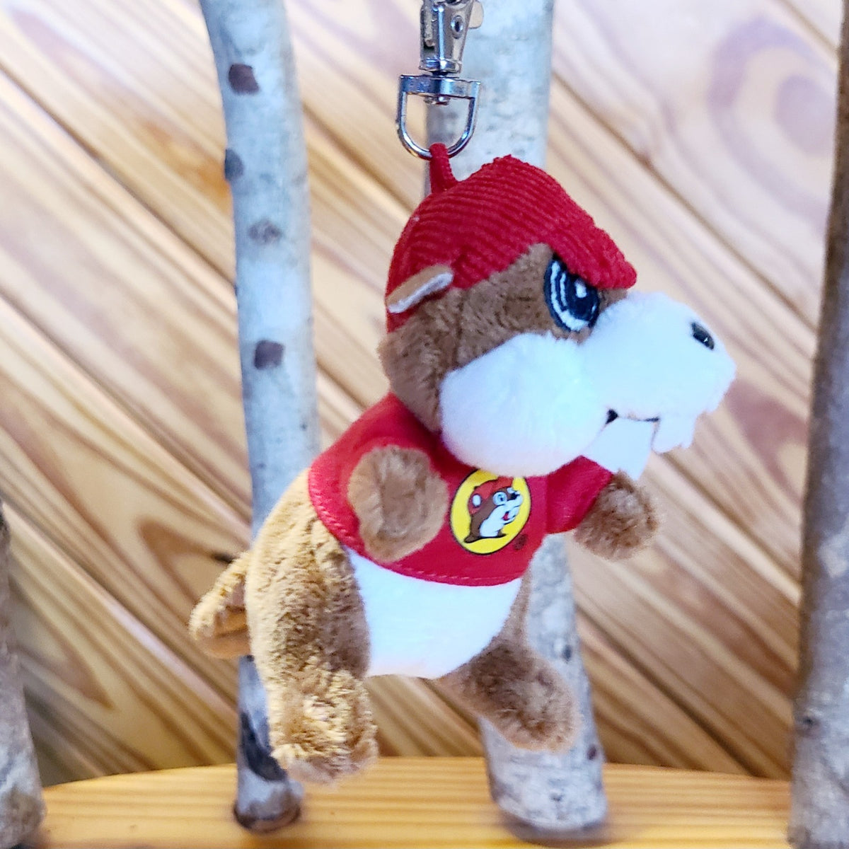 BUC-EE'S Beaver Plush Keychain Gas Station Mini Zipper Pull 3.5" Backpack Clip