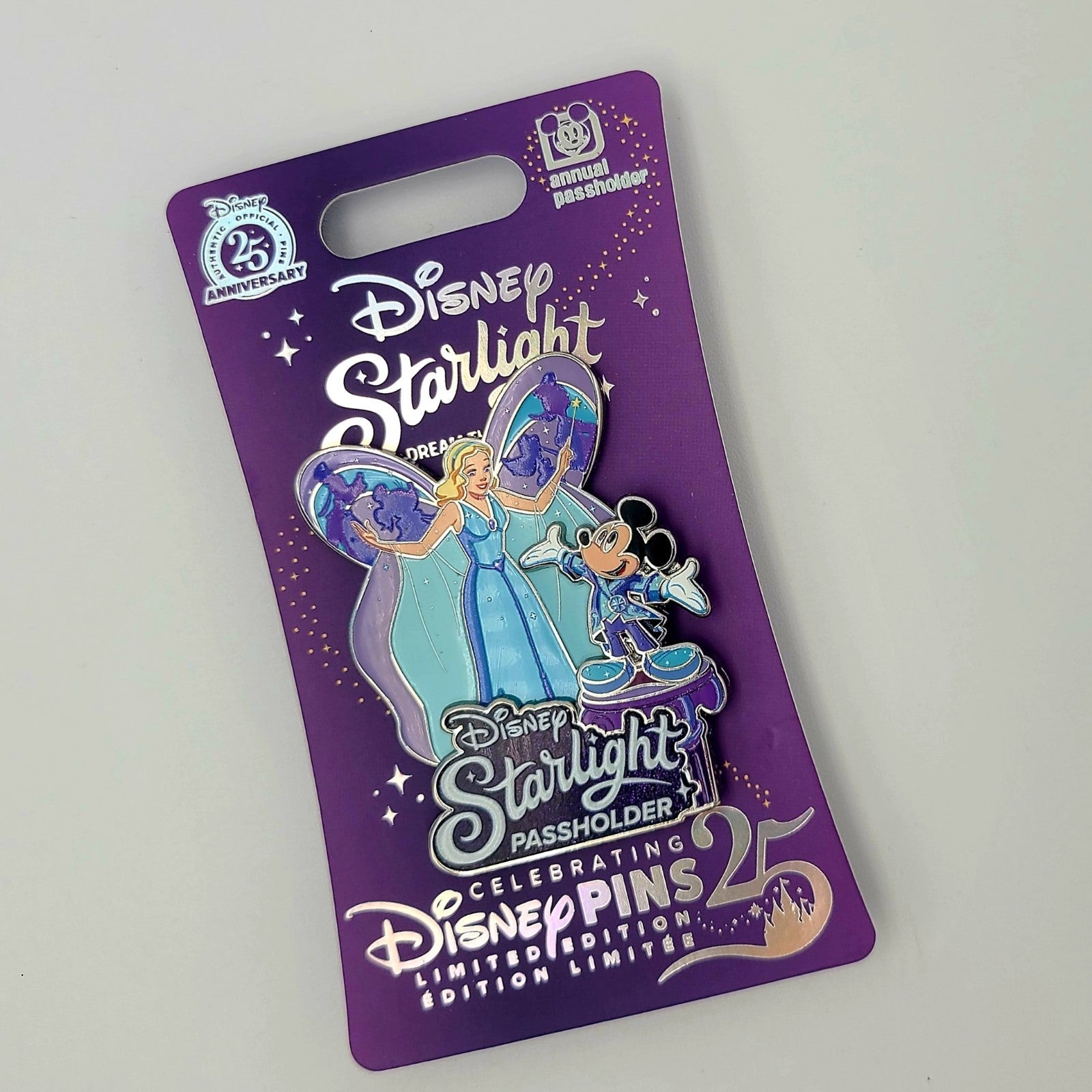 2025 Disney Park Starlight Parade Pinocchio Blue Fairy Passholder Exclusive Pin