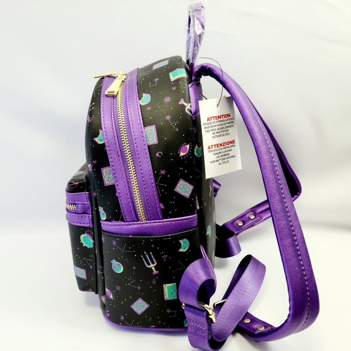 2021 Walt Disney World Park Loungefly Hocus Pocus Backpack Black Purple Mini Bag