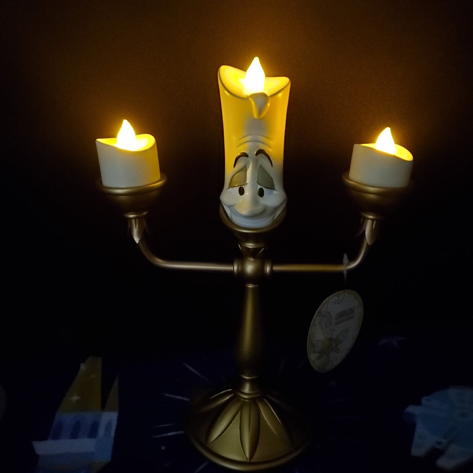 NEW Disney Parks Beauty And The Beast Lumiere Light Up Candelabra Figure 11”