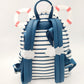 Disney Park Yacht Club Resort Minnie Mouse Sequin Bow Striped Loungefly Backpack