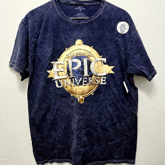 LARGE 2024 Universal Studios EPIC Universe Navy Blue Shirt Size L NEW Orlando FL