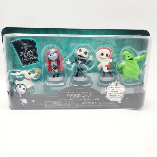 Disney Tim Burton Nightmare Before Christmas Glow in Dark Mini Figure 5 PC Set