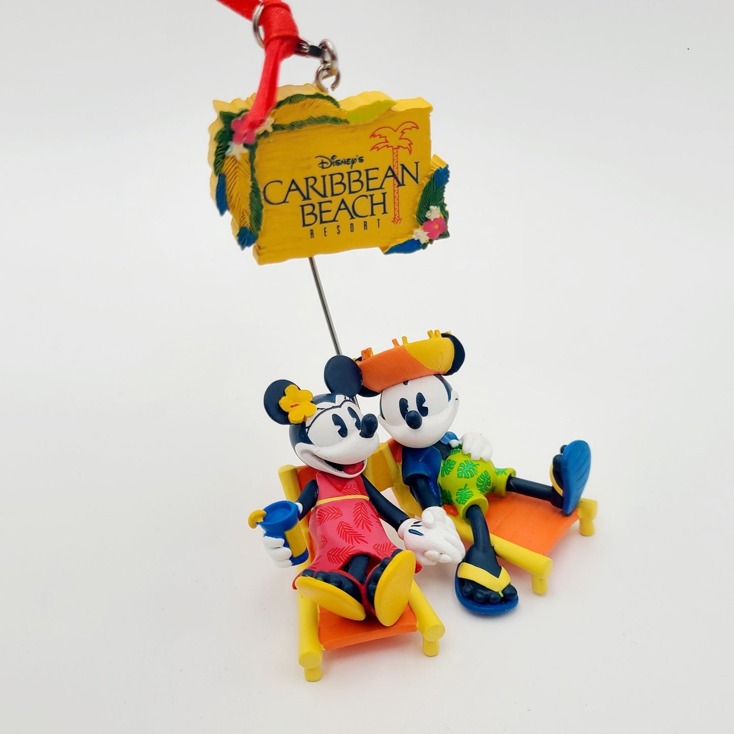 Disney Parks Caribbean Beach Resort Mickey & Minnie Mouse Christmas Ornament New
