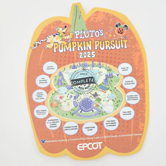 2025 Disney Park Halloween EPCOT Pluto’s Pumpkin Pursuit Scavenger Hunt Stickers