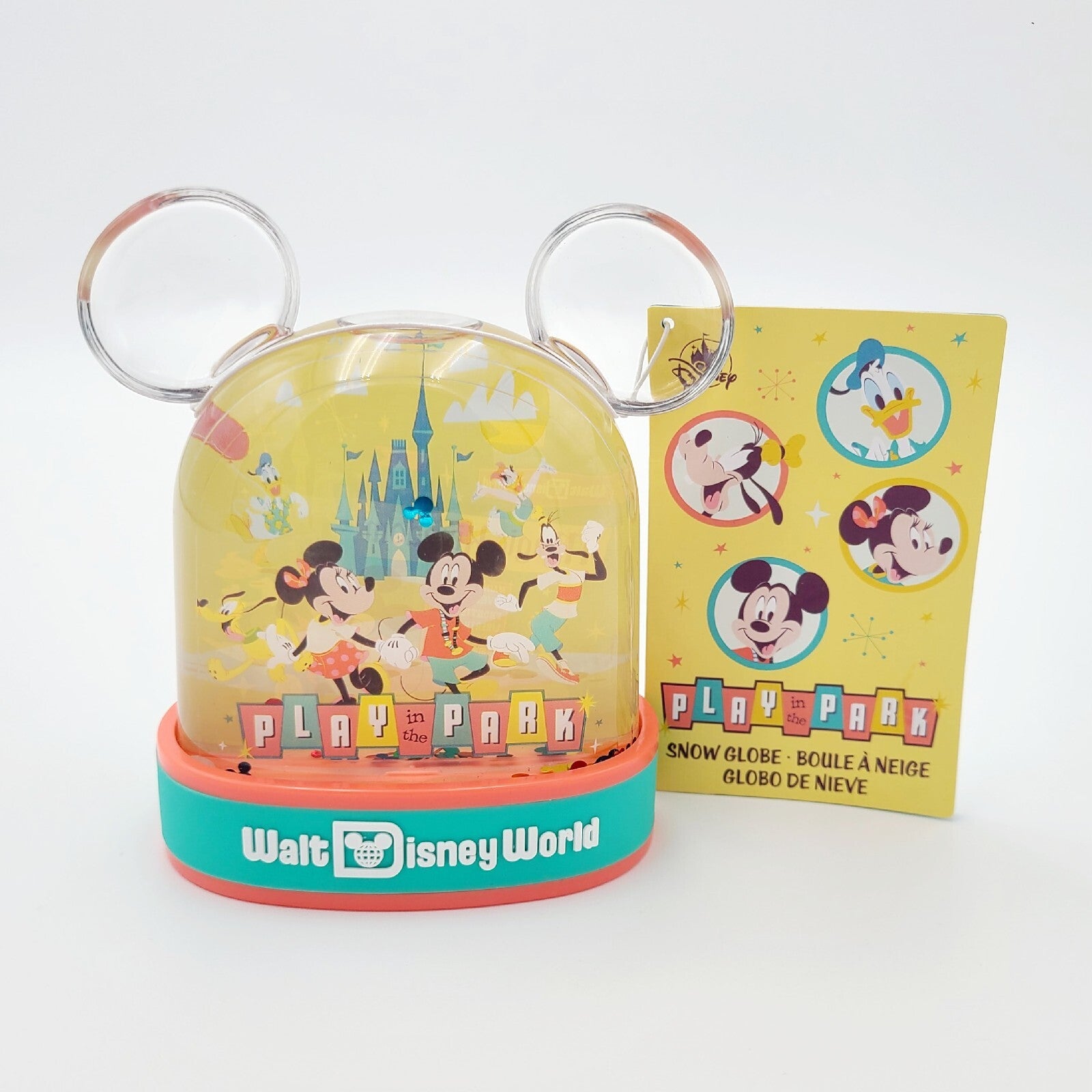 Walt Disney World Play In The Park Mickey Minnie Plastic Small Snow Water Globe