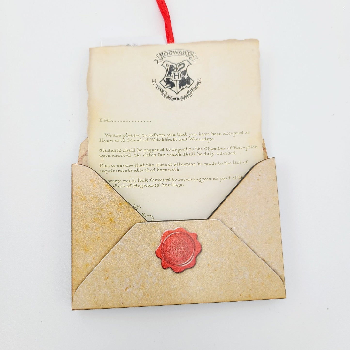 Universal Studios Harry Potter Hogwarts Acceptance Letter Christmas Ornament NWT