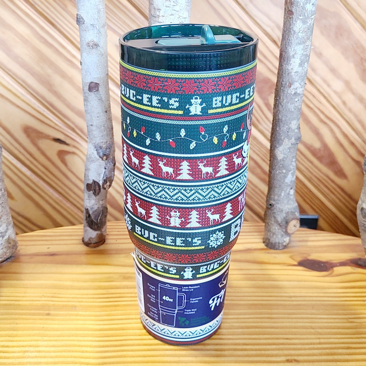 Buc-ee's 2026 Christmas Yukon 40 oz Tumbler Reindeer Beaver Red Ugly Sweater NEW