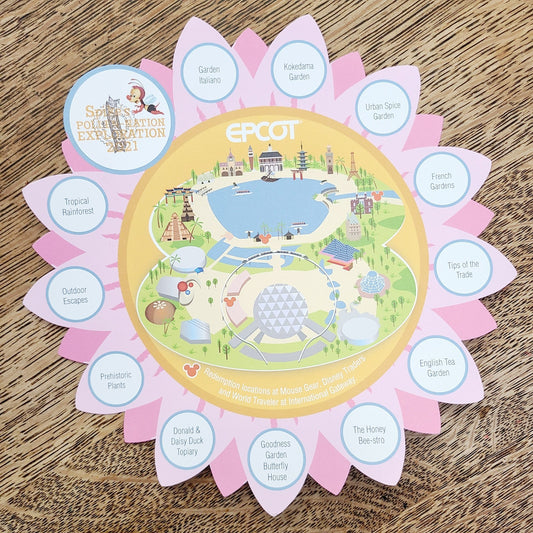 2021 Disney EPCOT Flower & Garden Spike's Pollen Nation Scavenger Map & Stickers
