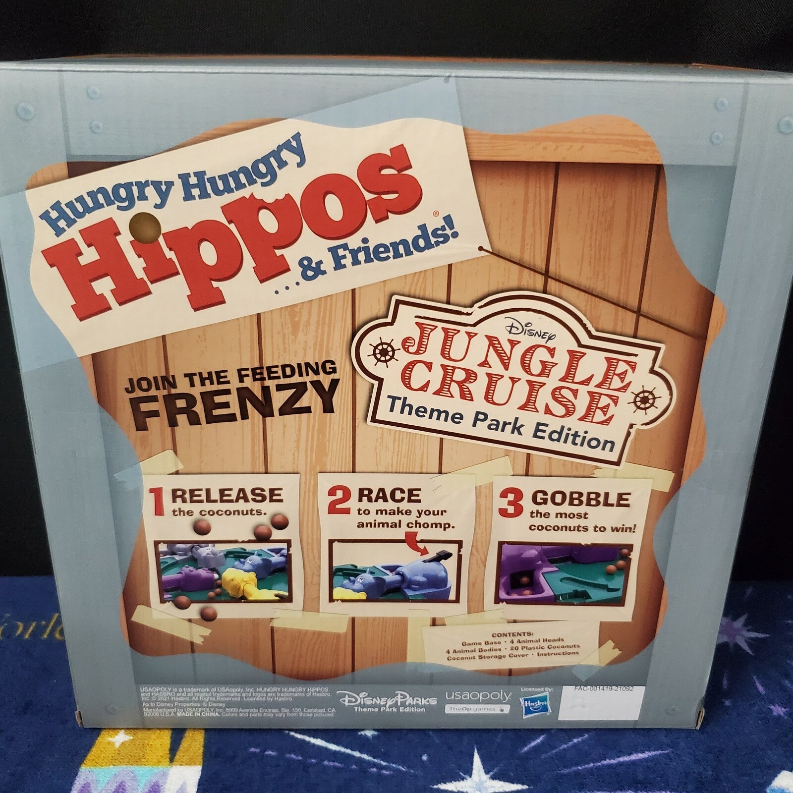 2021 Disney Parks Jungle Cruise Hungry Hippos Theme Park Edition Game Hasbro NEW