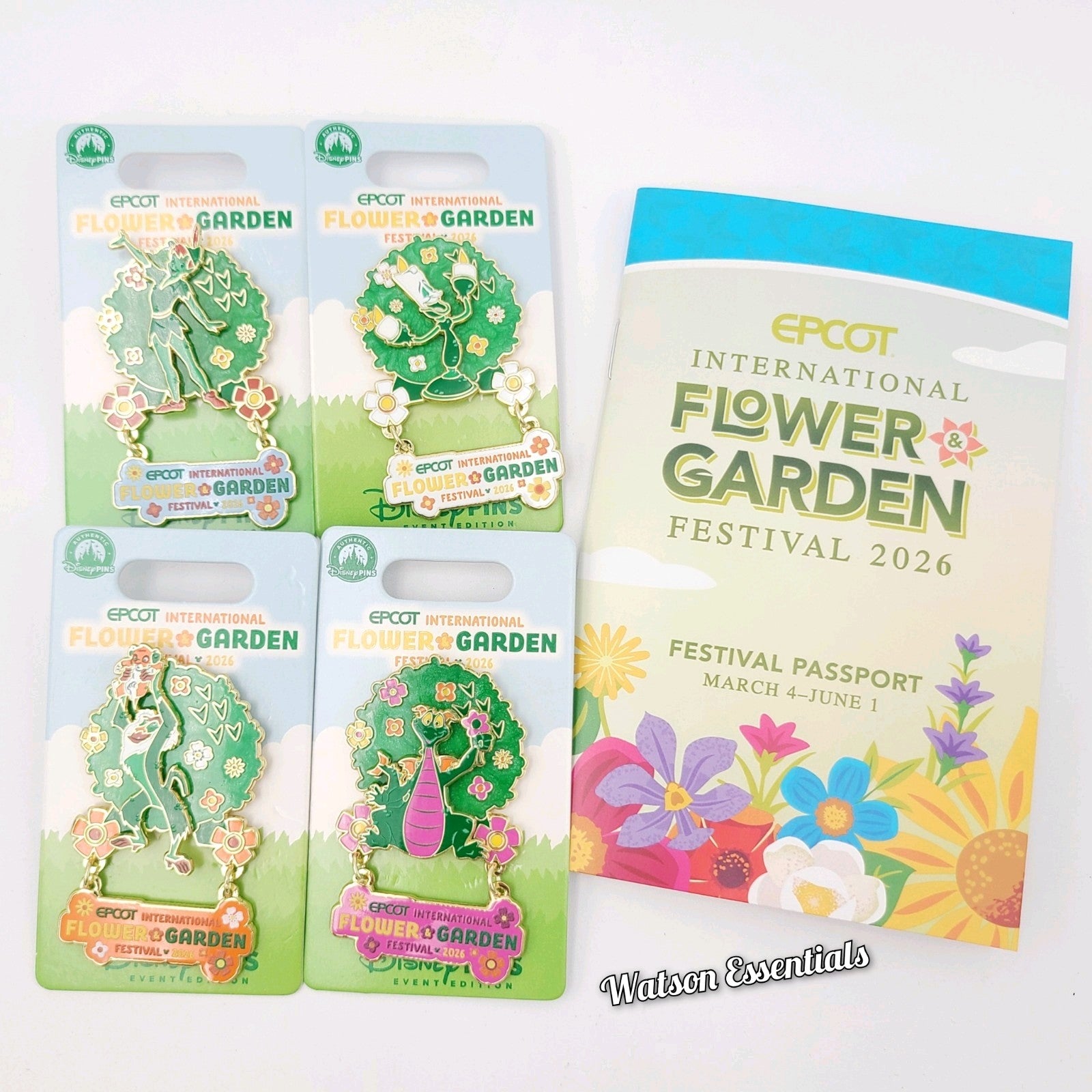 *10 Pin Set* Disney Parks Epcot Flower Garden 2026 Orange Figment Mickey Topiary