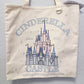 2026 Walt Disney World Parks WDW Pink Cinderella Castle Canvas Tote Inner Zipper