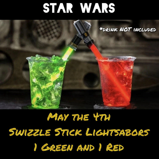 2026 Disney Park Star Wars May 4th Swizzle Stick Luke Skywalker Darth Vader SET
