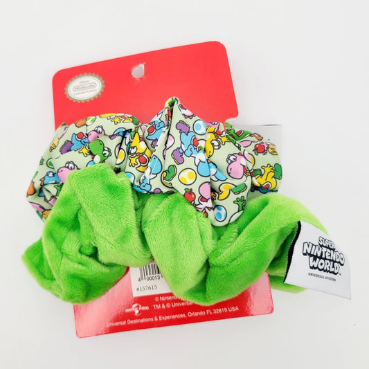 Universal Studios Super Nintendo World Yoshi Plush Scrunchie Set 2-Pack NEW
