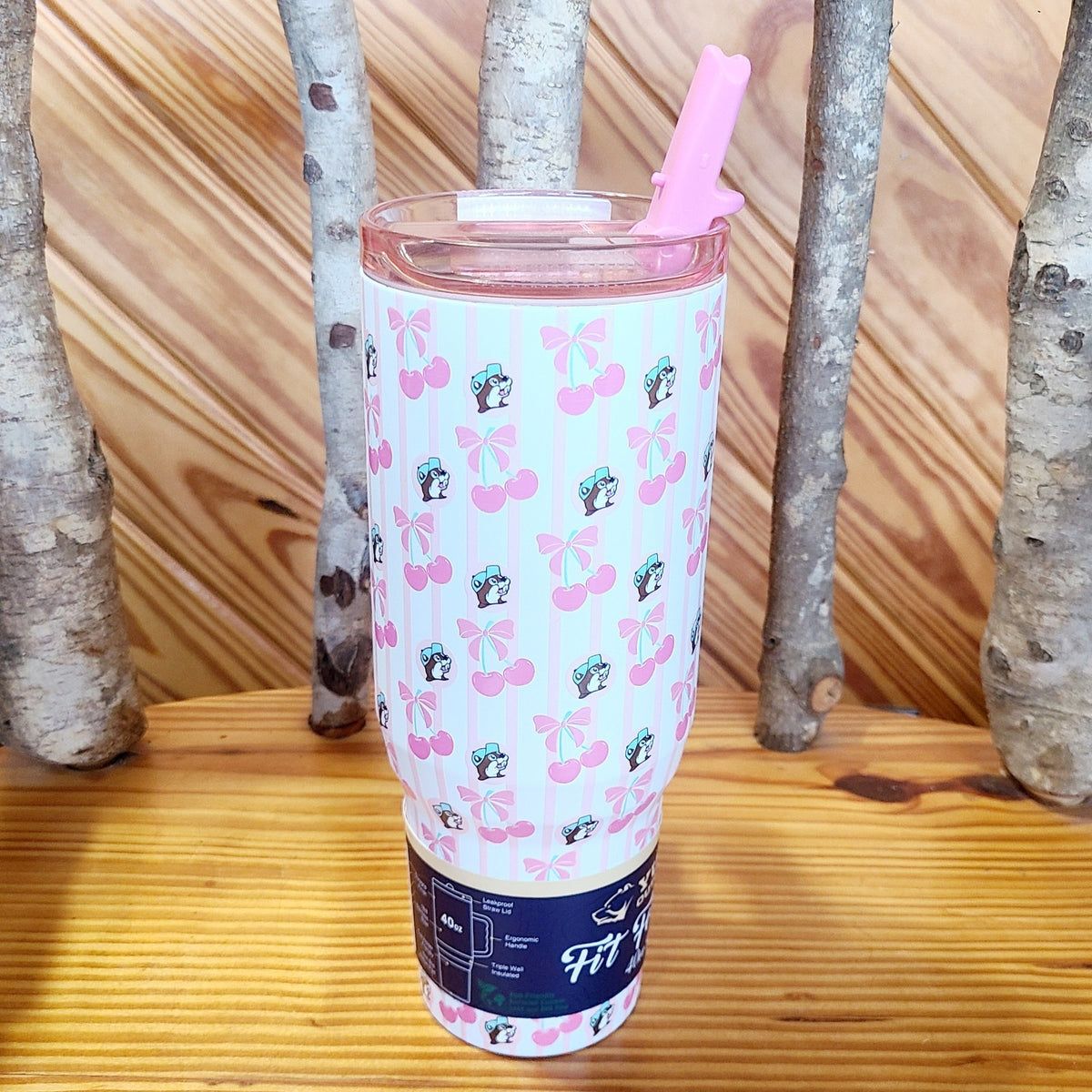 2026 NEW Buc-ee’s Yukon Pink Bow & Cherry Tumbler 40oz Bucees Cherries