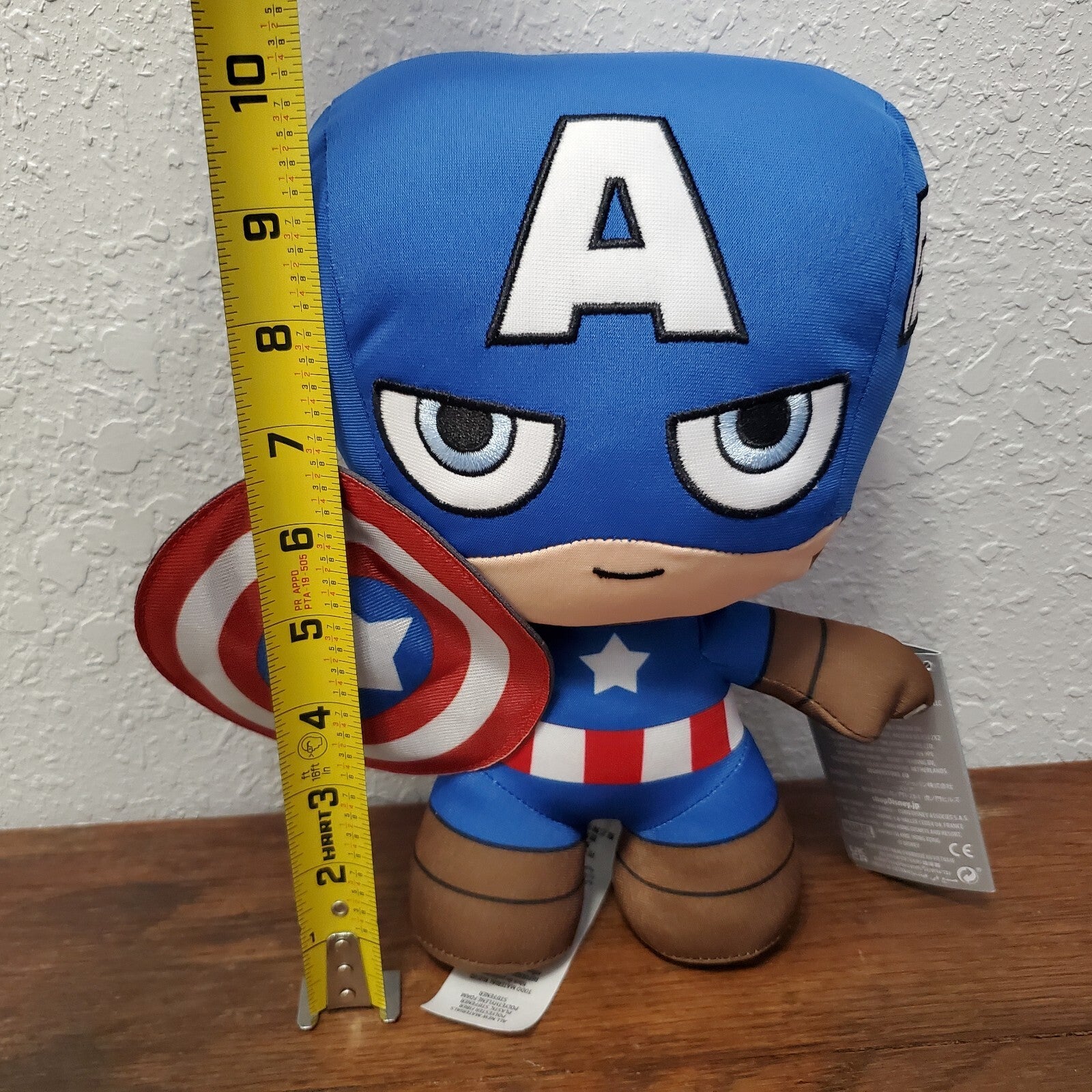 Disney Parks Captain America Marvel Avenger Plush Standing Cute Big Head NEW