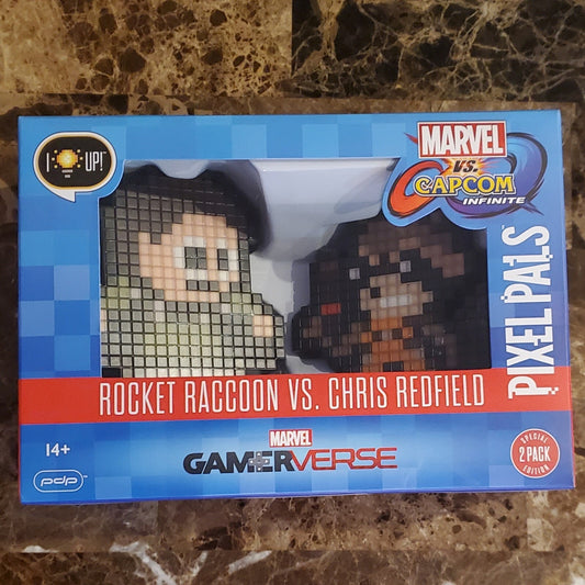 NEW Pixel Pals Marvel vs Capcom Infinite Rocket Raccoon vs. Chris Redfield Gamer