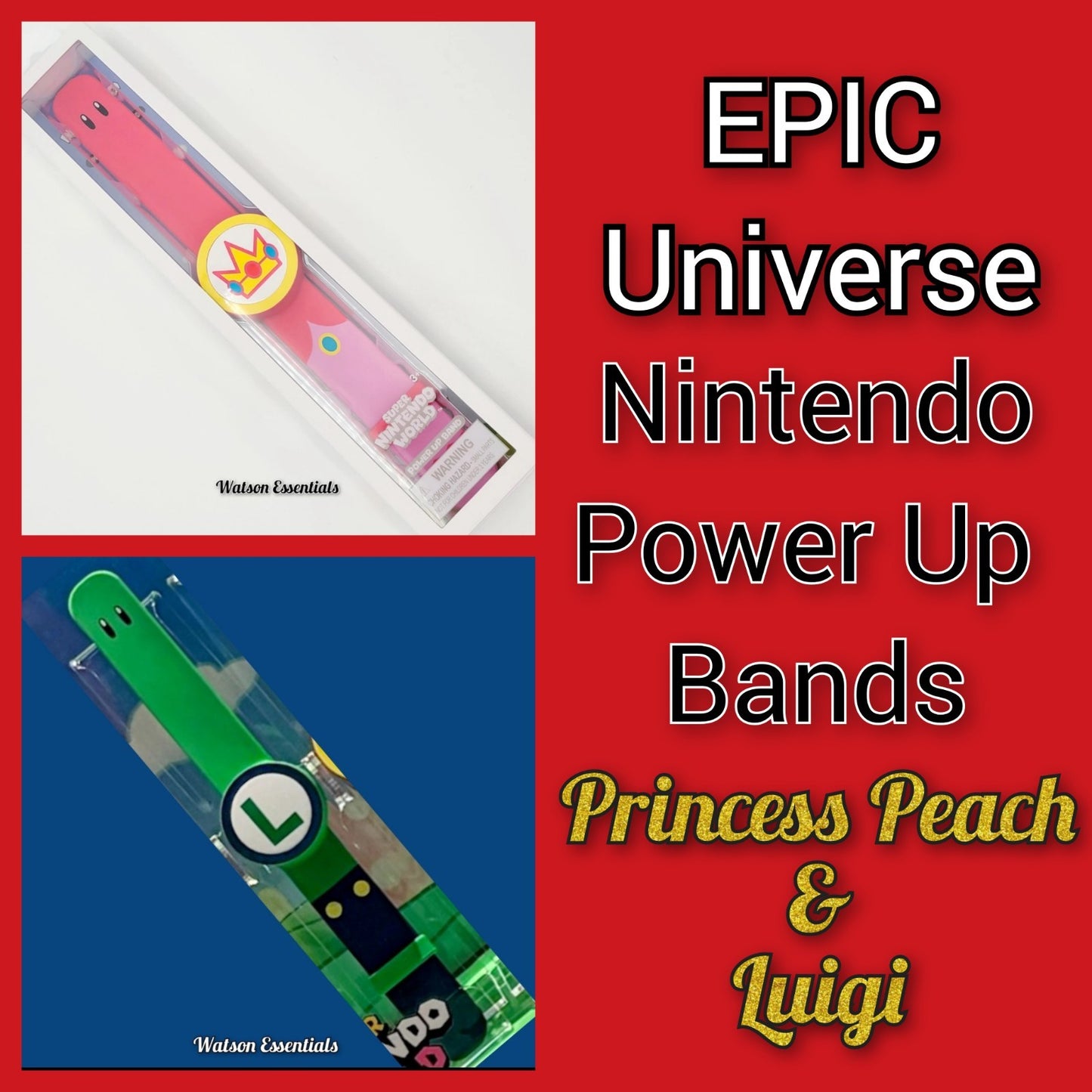 *Princess Peach & Luigi* EPIC Universe Super Nintendo World Power Up Game Band