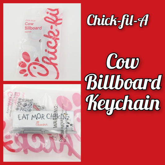 2026 Chick-fil-A Cow Billboard Keychain LIMITED EDITION Eat Mor Chikin Chicken